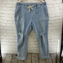 Pull On Denim Pants Womens Sz 2XL Distressed Skinny - $19.79