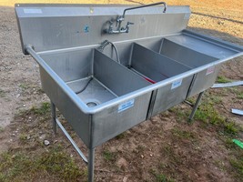 Load King Commercial 83&quot; x 36.5&quot; Stainless Steel Sink w/Right Drainboard... - £709.93 GBP