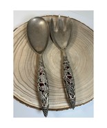 VTG Godinger Silver Filigree Grape Handle Ruby Red Insert Serving Set Sp... - $43.95