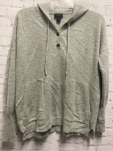 J. Crew Collection 100% Cashmere Pullover Sweater Hoodie Pockets Buttons Gray XS - £68.05 GBP