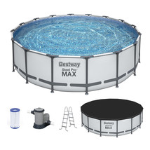 Bestway Steel Pro MAX 16&#39;x48&quot; Round Above Ground Swimming Pool with Pump... - $835.99