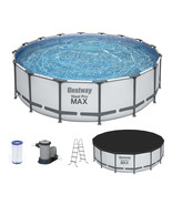 Bestway Steel Pro MAX 16&#39;x48&quot; Round Above Ground Swimming Pool with Pump... - £689.15 GBP