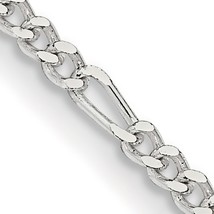 Sterling Silver Figaro Link Bracelet 9&quot; 2.25mm - £14.48 GBP