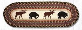 Earth Rugs OP-43 Bear Moose Oval Patch Runner 13&quot; x 36&quot; - $44.54