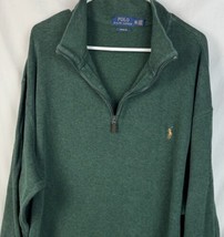 Polo Ralph Lauren Sweater Quarter Zip Estate Rib Pullover Green Men’s 3XLT - $39.99