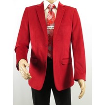 Men's Velvet Sports Coat Grammy Amy Award BASSIRI , LEONARDI J1042 Christmas Red image 13