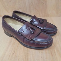 SAS Mens Loafers Size 10 N Burgundy Leather Kilti Tassel Casual Dress Shoes - £28.21 GBP