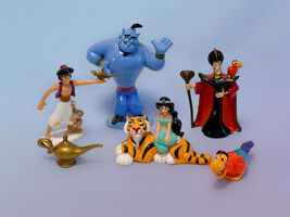 Disney Aladdin PVC Figure Set 6pc 2002 Genie Jasmine Jafar Rajah - $19.99