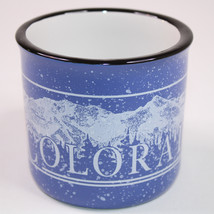 COLORADO Coffee Mug Mountains Trees Forest Snowy Blue White And Black St... - £7.83 GBP