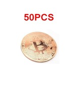 50 Pcs Bitcoin Souvenir Collectible Rose Gold Plated Physical Crypto Met... - $100.72 CAD