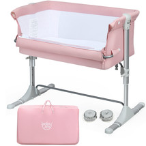 Portable Baby Bed Side Sleeper Infant Travel Bassinet Crib W/Carrying Bag Pink - £133.76 GBP