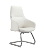 Celeste Series Guest Office Chair in White Leather - Stylish and Comfort... - $814.38