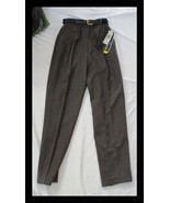 Sag Harbor Ladies Size 8 Gray Dress Pants with Black Belt 29&quot; Inseam Ple... - $278.56 MXN