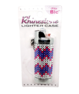 Bedazzle Chevron Design Rhinestone Plastic Big Bic Lighter Case/Keychain - $8.90