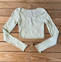BP. NWOT Women’s 1/2 snap crop Long sleeve shirt size XXS light green T8 - £6.90 GBP