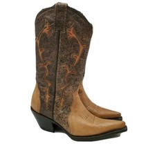 Botas Jaca Cowboy Western Boots Mexico Size 22 US 5 Brown Leather - $70.64