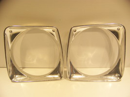 1975 Dodge Truck Headlight Bezels Oem Pair 1972 1973 1974 1976 Power Wagon - $67.48