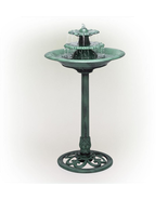 Pedestal Bird Bath 3 Tier Outdoor Fountain Garden Decor Planter Water Bi... - €55,72 EUR