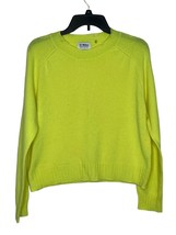 27 Miles Women&#39;s Sweater Cashmere Long Sleeve Cropped Pullover Yellow Me... - £31.64 GBP