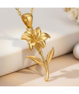 Canna Flower Pendant Necklace | 925 Sterling Silver Women Jewelry | Bota... - $44.75