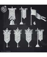 3D Printed Cast n Play - Tournament Banner Props 28mm 32mm D&amp;D - $185.59 MXN