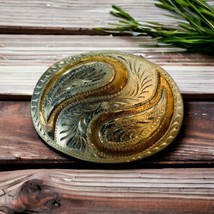 Wil-Aren Originals Silver Paisley Swirl Oval  Western Vintage Belt Buckle NEW - £58.35 GBP