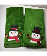 St. Nicholas Square Hand Towels Embroidered &amp; Appliqué Christmas Winter ... - $223.58 MXN