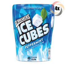 4x Bottles Ice Breakers Peppermint Flavor Ice Cubes | 40 Pieces Per Bottle - £23.60 GBP