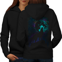 Howling Wolf Pack Sweatshirt Hoody Wild Leader Women Hoodie Back - £17.51 GBP