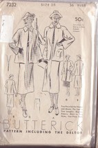 BUTTERICK VTG PTRN 7232 DATED 1921/23 MISSES’ 2 PIECE SUIT IN 2 VARIATIO... - £26.99 GBP