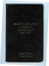 Delta Air Lines Folder Los Angeles to New York / Newark June 1, 1990  - £21.96 GBP