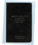 Delta Air Lines Folder Los Angeles to New York / Newark June 1, 1990  - £21.79 GBP