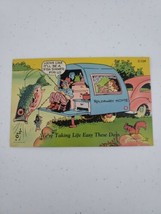 Curt Teich Comics Taking Life Easy Fishing C-728 Linen Postcard 1946 CHI... - £13.11 GBP