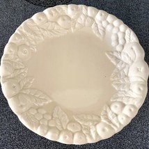 Claire Burke Pottery Serving Dish Raised Fruit Design Creamy Bowl 10.25&quot;... - £11.93 GBP