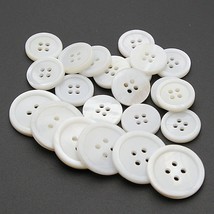 White Genuine Mother Of Pearl Buttons, 22Pcs/Pack(16Pcs 15Mm+6Pcs 20Mm), Natural - £23.97 GBP