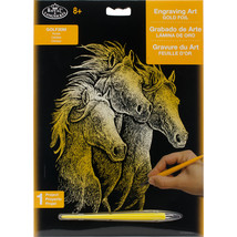 Gold Foil Engraving Art Kit 8&quot;X10&quot;-Horses - £9.85 GBP