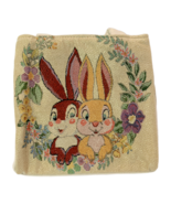 “Love Bunnies” Zippered Embroidered Tapestry Handbag Double-Sided Tote New - €21,45 EUR