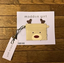 MADDEN GIRL TAN REINDEER GLITTER NOSE WALLET CARD CASE MSRP: $30 NWT - £8.61 GBP