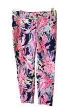 NWT Lilly Pulitzer low rise pants size 4 pink neon nautical preppy cotton blend - £32.24 GBP