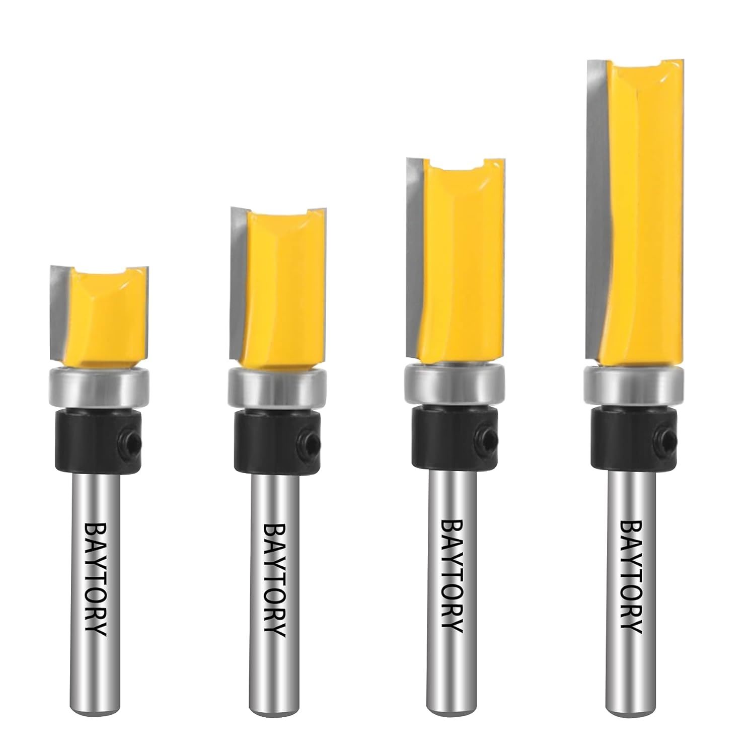 Baytory Professional Pattern Flush Trim Router Bit Set With 1/4 Inch Sha... - $38.94