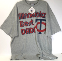 Minnesota Twins Vintage 90s Mlb Best Dad Distressed Gray T-Shirt 3XL New - £27.65 GBP