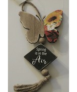 Wood Spring is in the Air Butterfly Garden Wall Hanging Decor 9in x 3in - $5.38