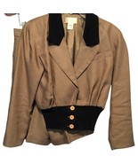 Cache Lined Linen Jacket Top and Short Set Bundle 2 Size 6/8 Tan Black V... - $102.57 CAD