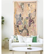 Indian Handmade Embroidered Patchwork Old Hanging Wall Art Vintage Tapes... - $73.50