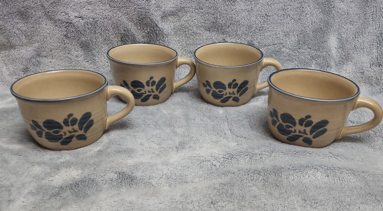 Primary image for Pfaltzgraff "folk art" coffee/tea cups no chips QTY 4