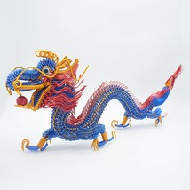  Metal gragon statue sculpture crafts gift, Blue charm Chinese dragon figurine - £82.70 GBP