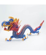  Metal gragon statue sculpture crafts gift, Blue charm Chinese dragon figurine - $105.00