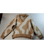 Blue B Collection Sweater Women Medium White Brown Tie Dye Polyester Lon... - $18.44