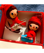 Vintage Mid Century Raggedy Ann Andy Skiing Ski Christmas Ornament Set J... - $14.11 CAD