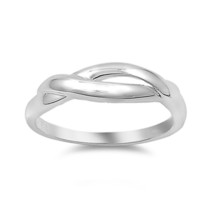 Plain Criss Cross Infinity Love Wedding Band Ring in 14K White Gold Over Silver - £68.86 GBP